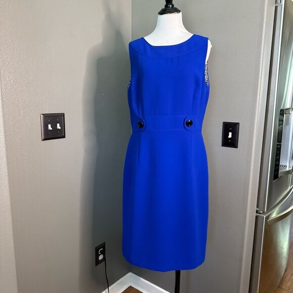 Tahari Royal Blue Midi Dress - Picture 1 of 10